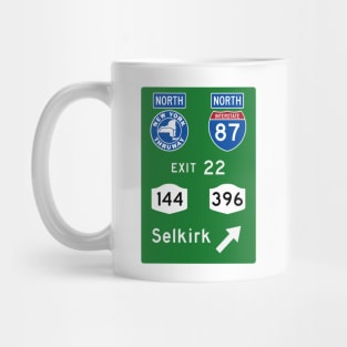 New York Thruway Northbound Exit 22: Selkirk Routes 144, 396 Mug